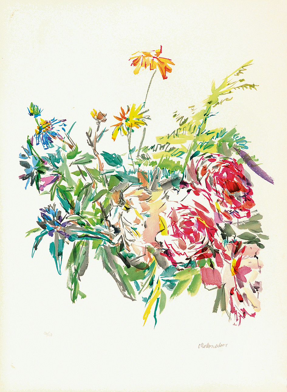 Oskar Kokoschka, Sommerblumen mit Rosen