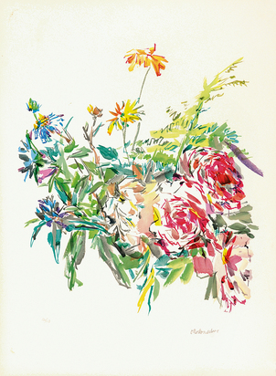 Sommerblumen mit Rosen