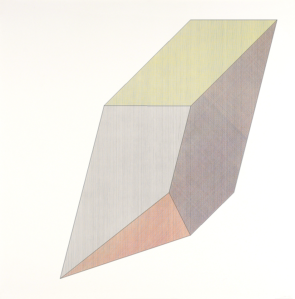 Sol LeWitt, Form Derived from a Cube with Lines in Four Directions & Four Colors