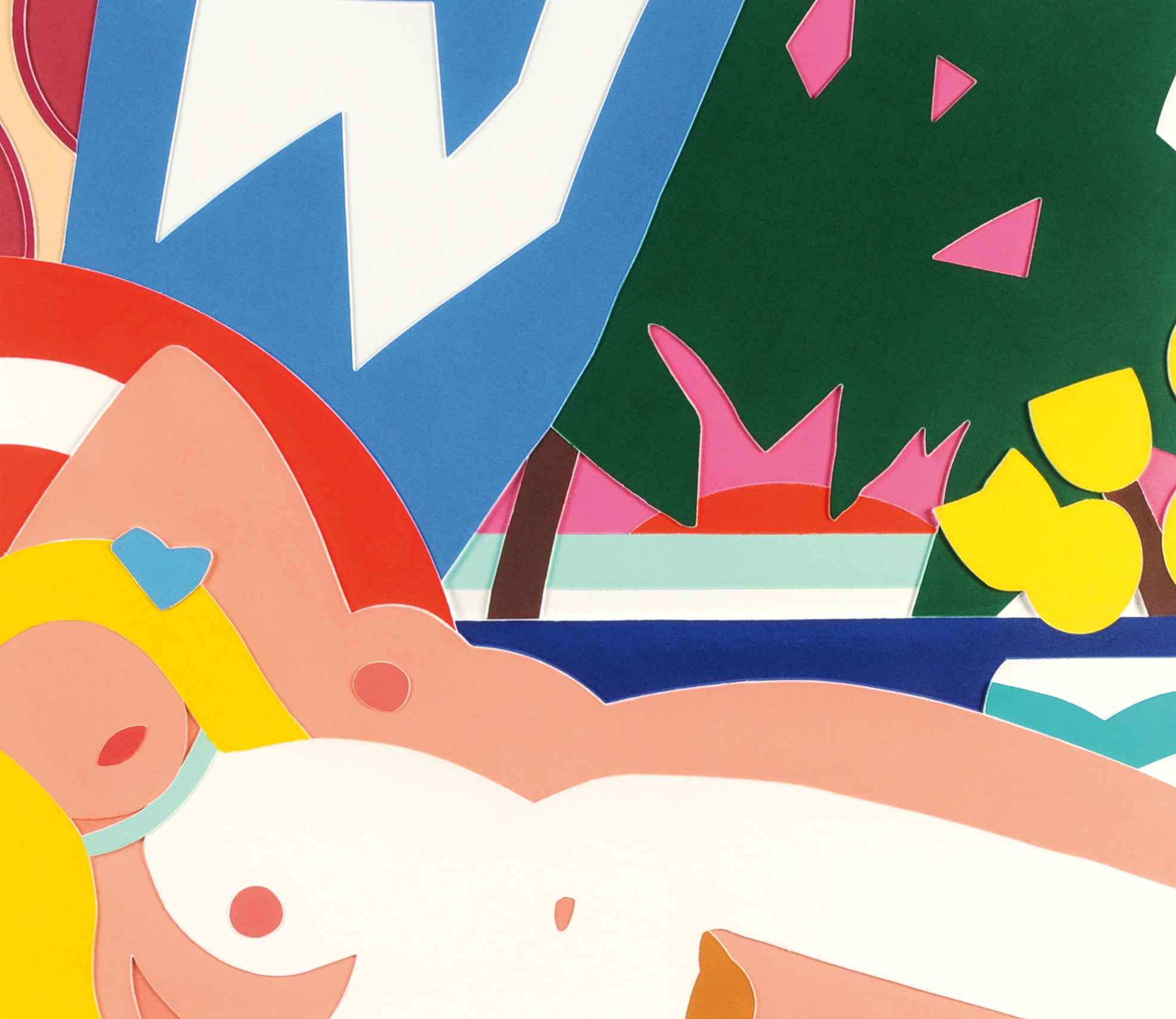 Tom Wesselmann, Sunset Nude with Yellow Tulips