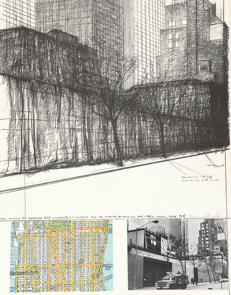 Christo, The Museum of Modern Art, Wrapped, 
Project for New York, aus "(Some) Not Realized Projects"