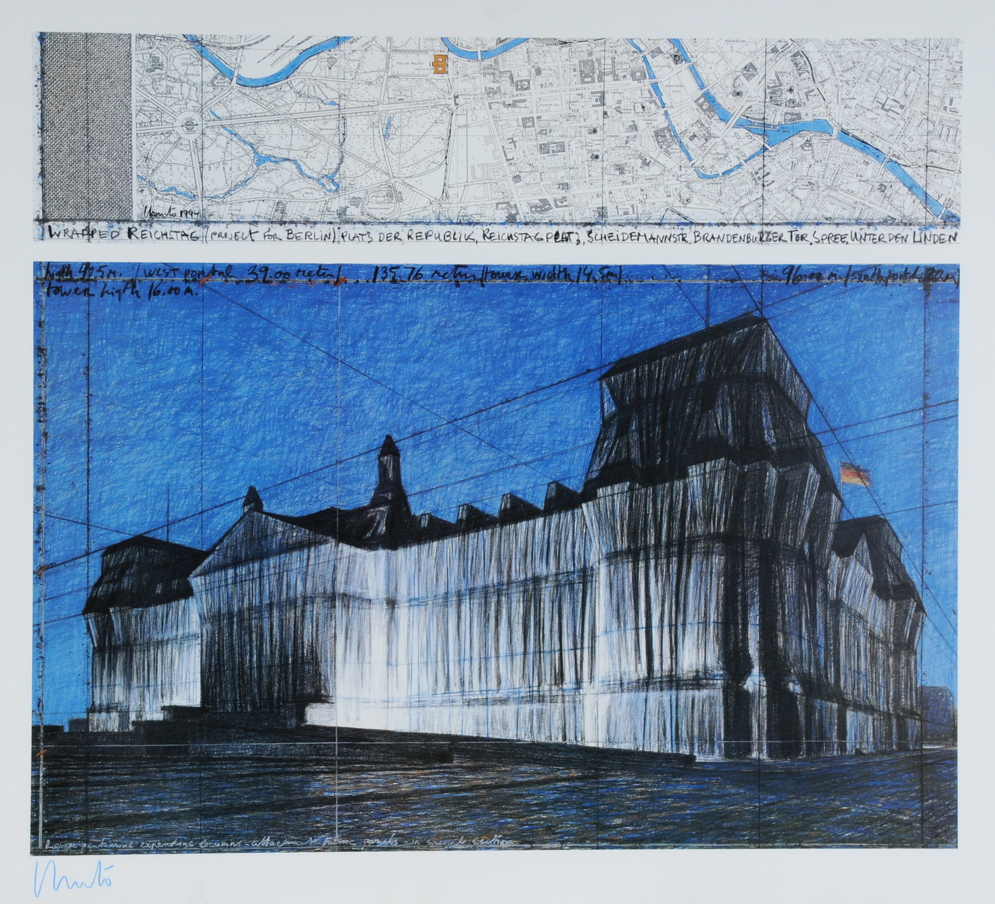 Christo, Wrapped Reichstag (Project for Berlin), Platz der Republik