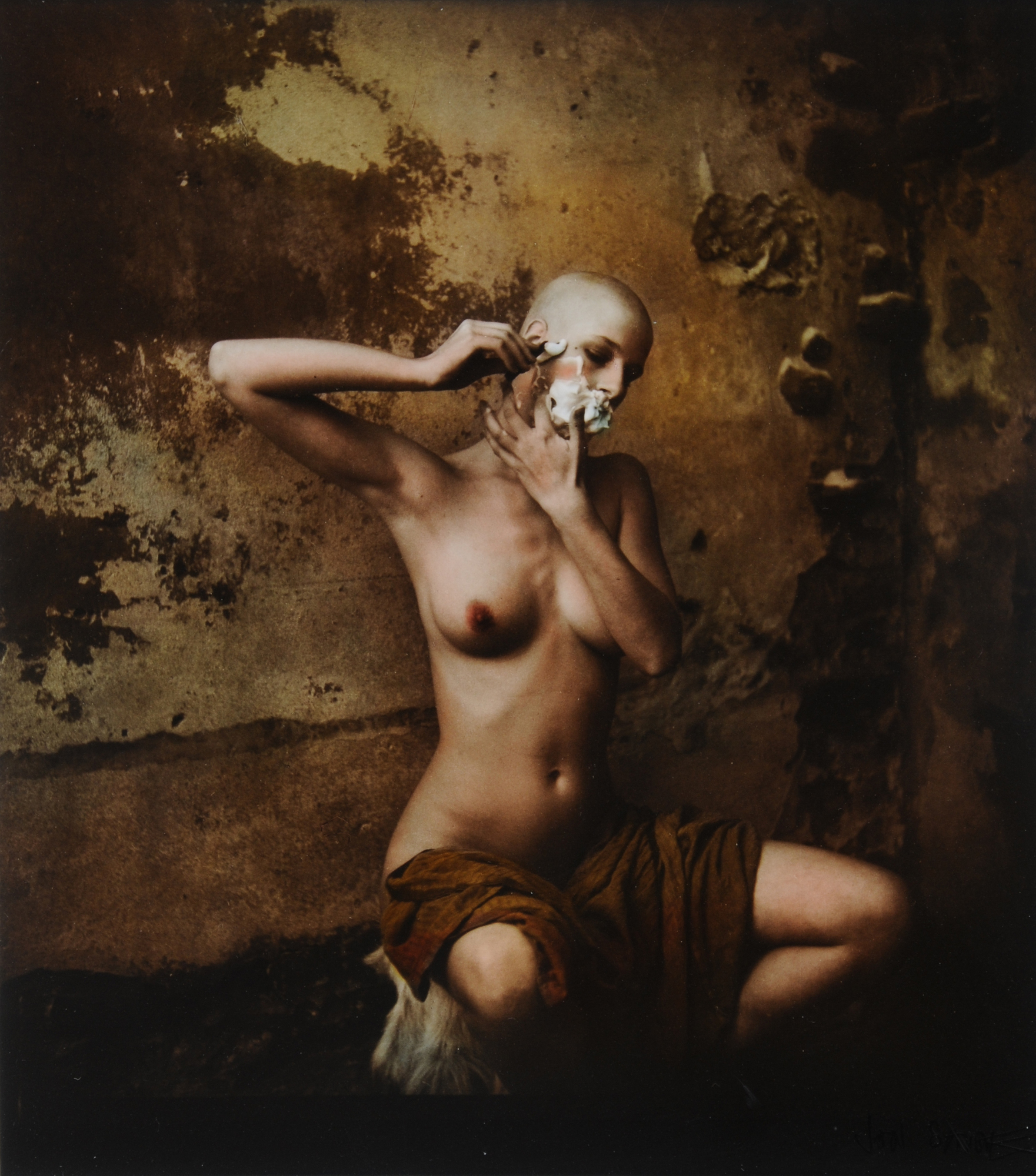 Jan Saudek, Gabriela Shaving Herself