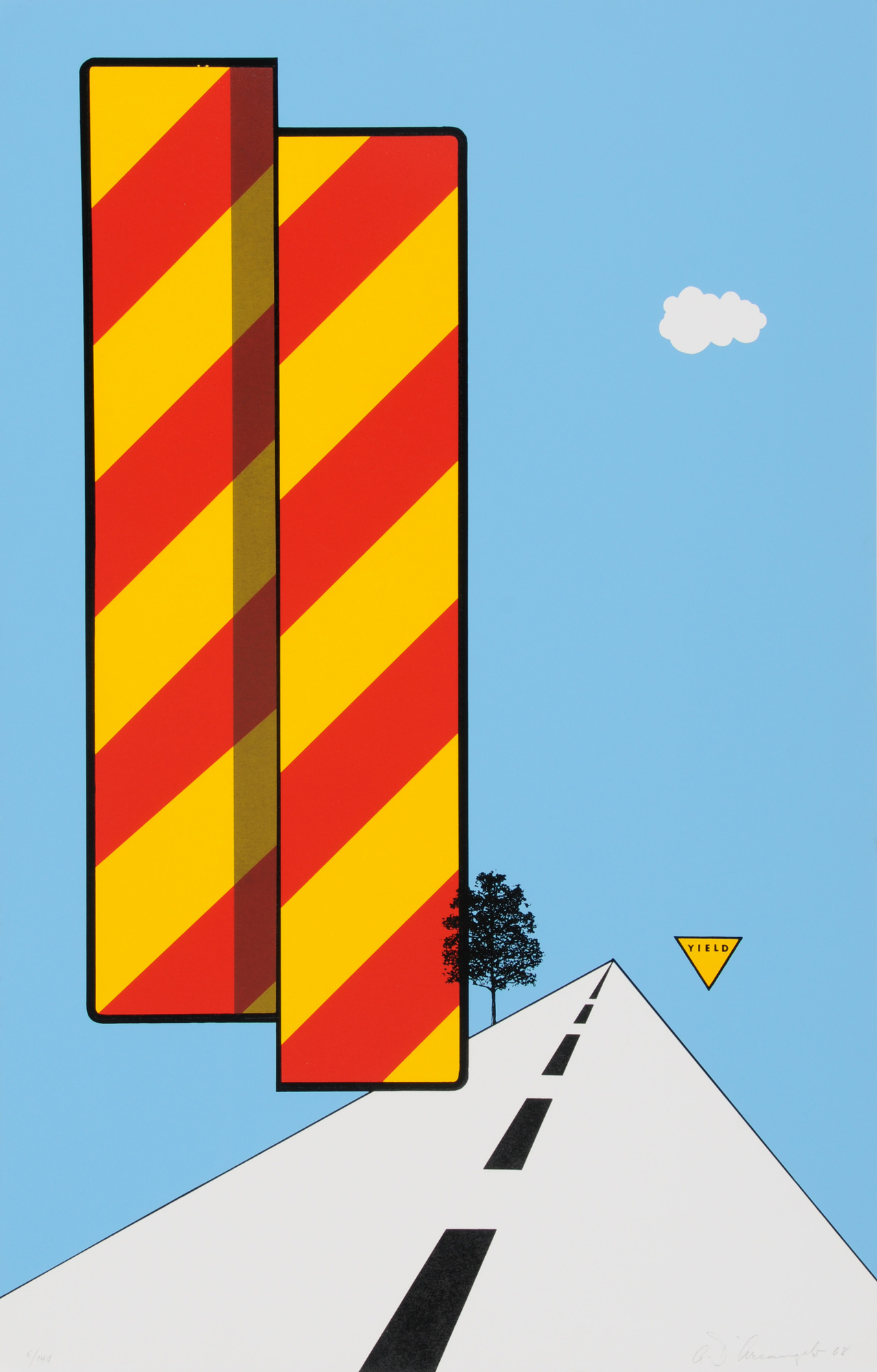 Allan d' Arcangelo, 3 Blätter: Yield, 1968; Constellation IV, 1971; Watertower IV