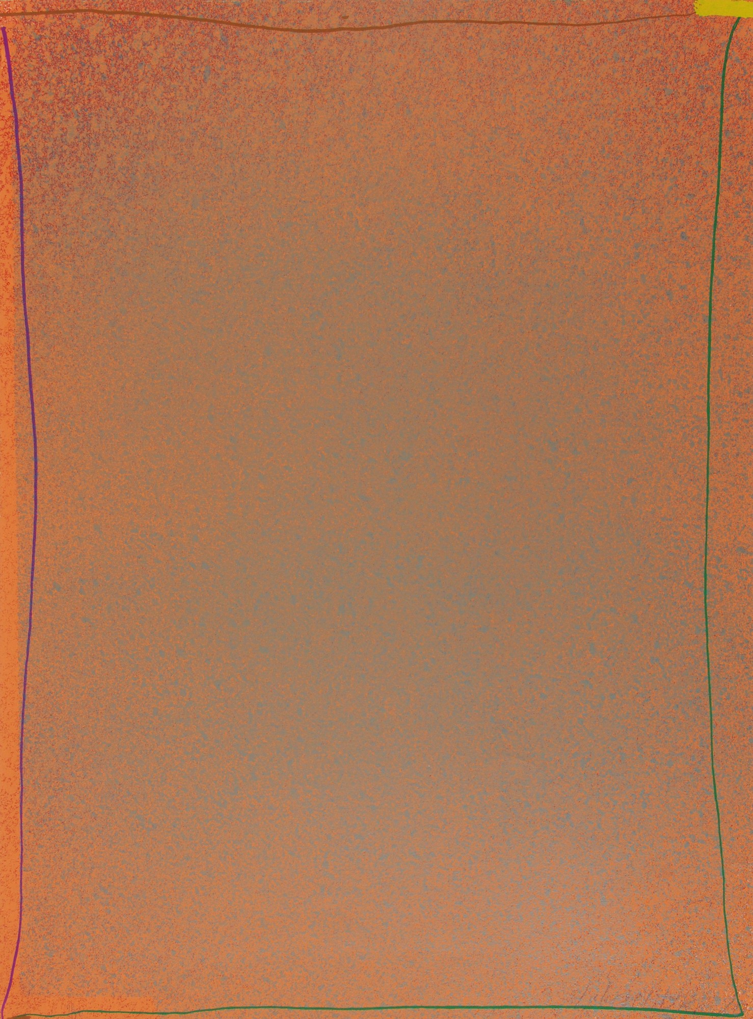 Jules Olitski, Sheet from Graphics Suite Number One: Orange/Grey with Green, Yellow, Brown and Purple