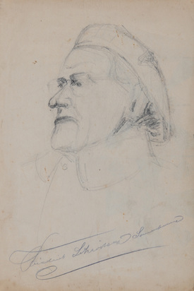 Portrait eines Herrn mit Barett - Studie