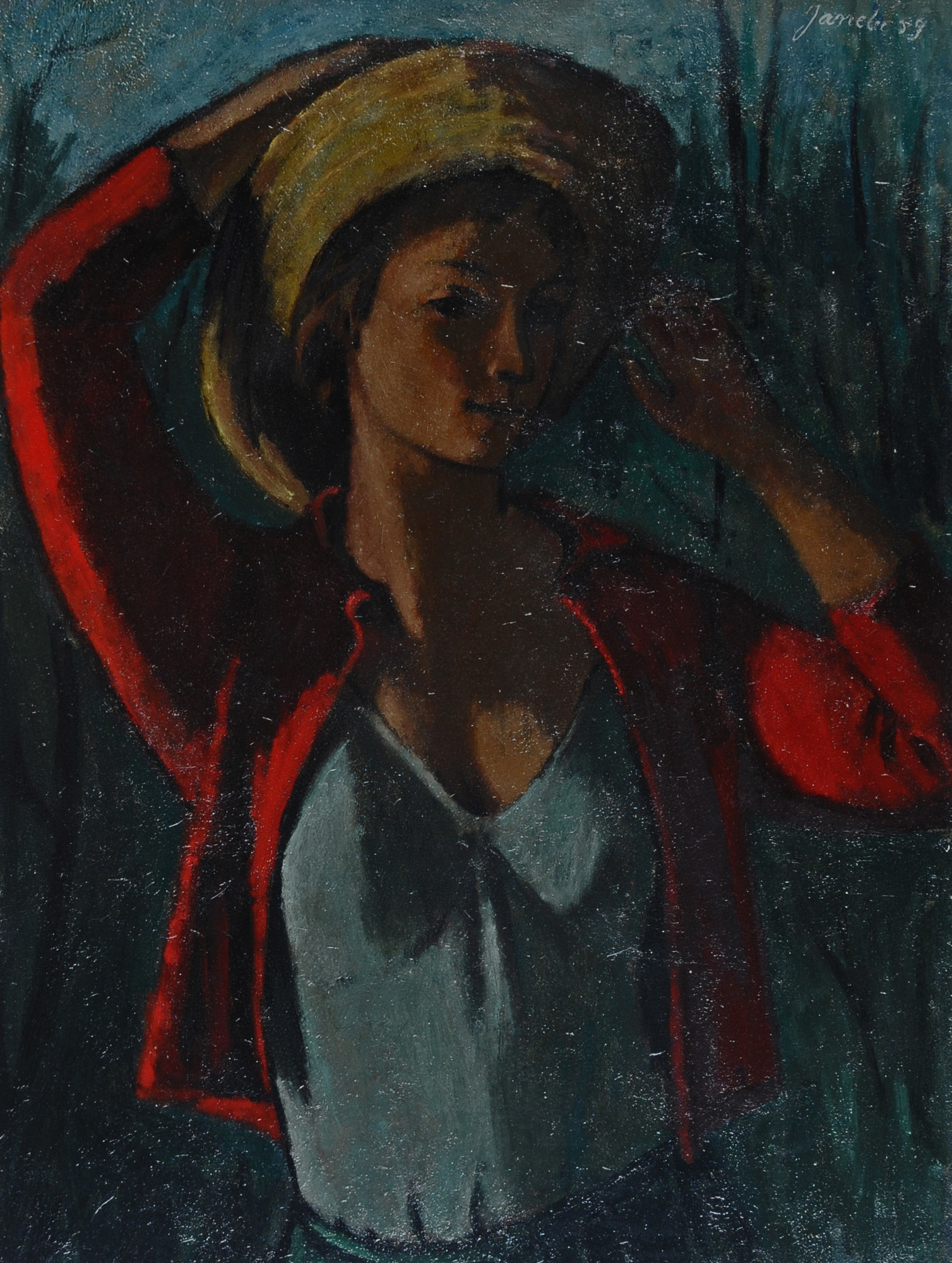 (Barraud-Pellet Jeanne) Janebé, Fille à la jaquette rouge