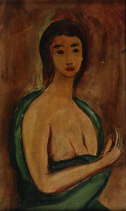 Femme nu assise