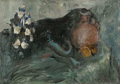 Recto: Blaues Stillleben, verso: Selbstportrait, 1950er Jahre