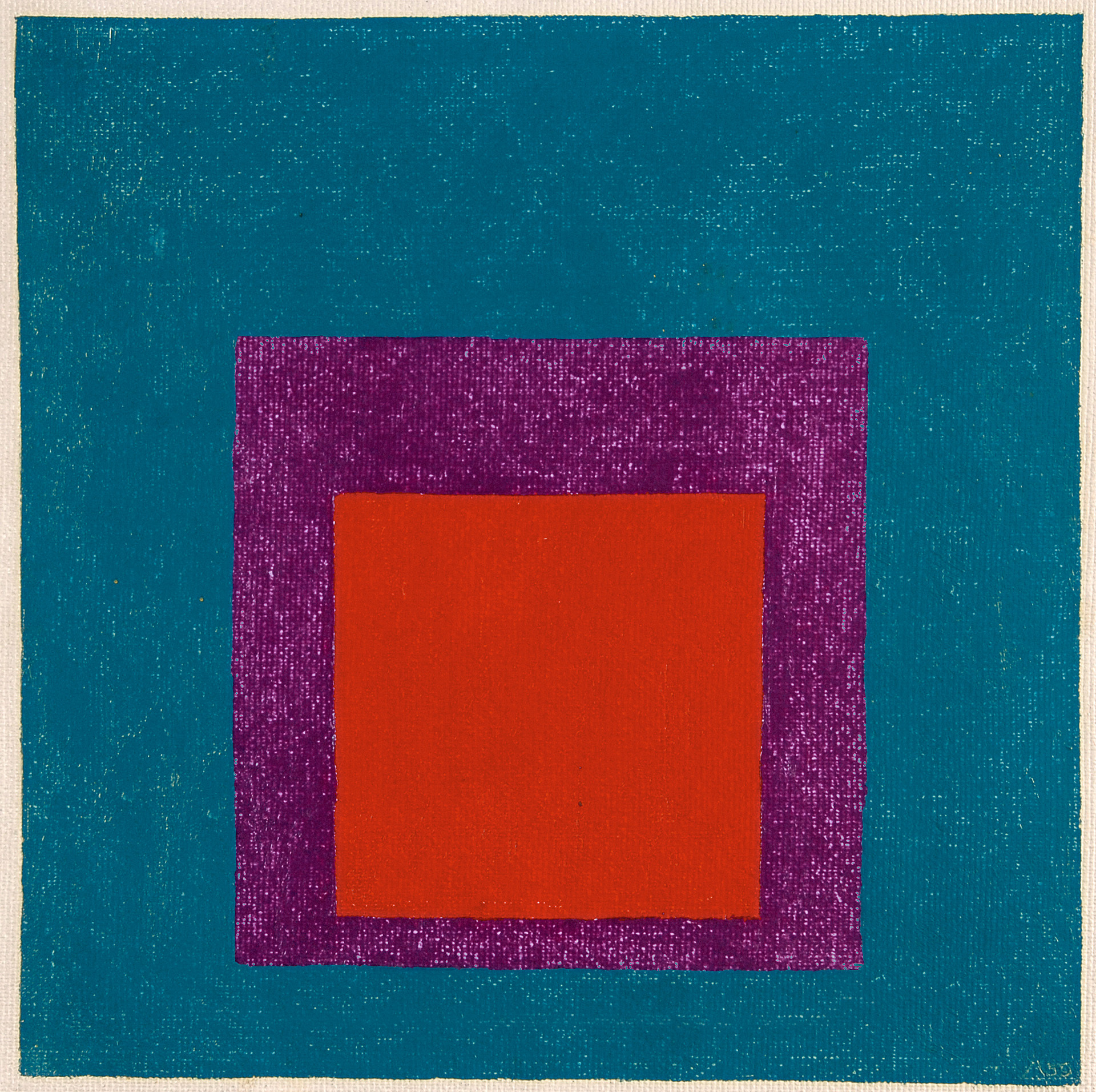 Josef Albers, Study for Homage to the Square: Red and Violet in Blue