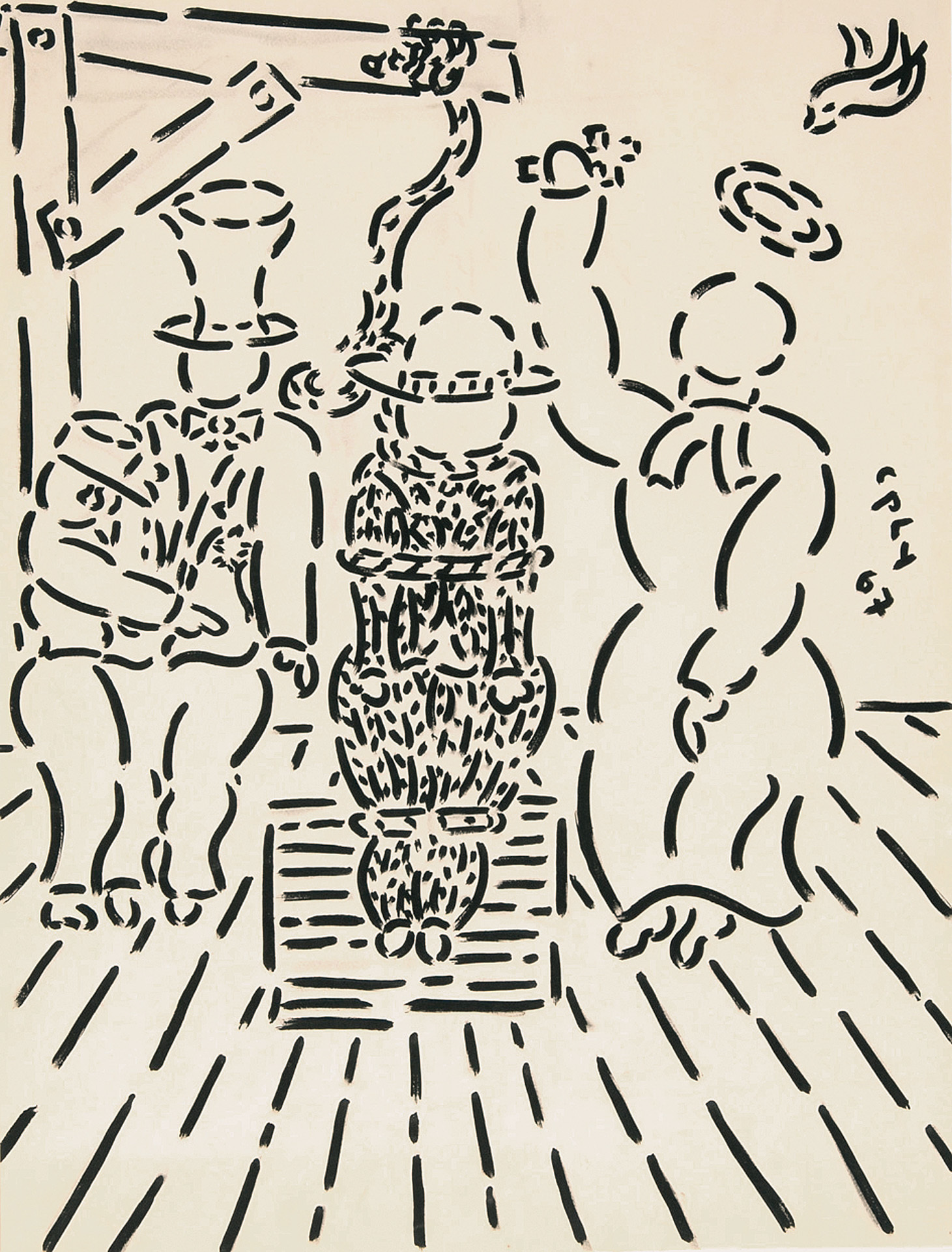 William Nelson Copley, And then I saw him stand between a weeping warder and a priest with cross in hand, from "The Ballad of Hank the Finn"