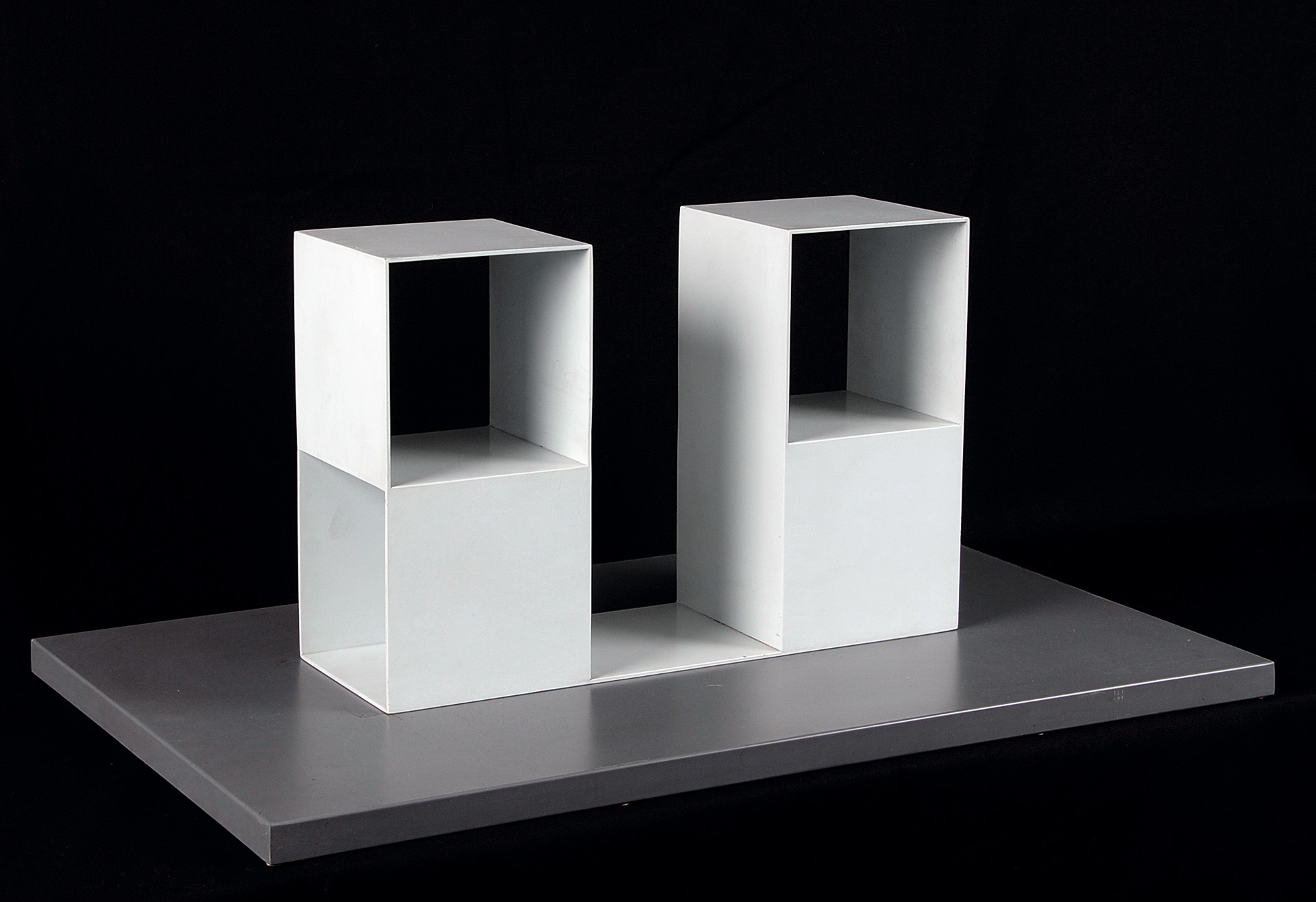 Sol LeWitt, 2/2 Two Two-Part Pieces Using a Cube with Opposite Sides Removed