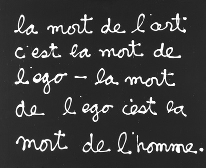 La mort de l'art c'est la mort de l'ego