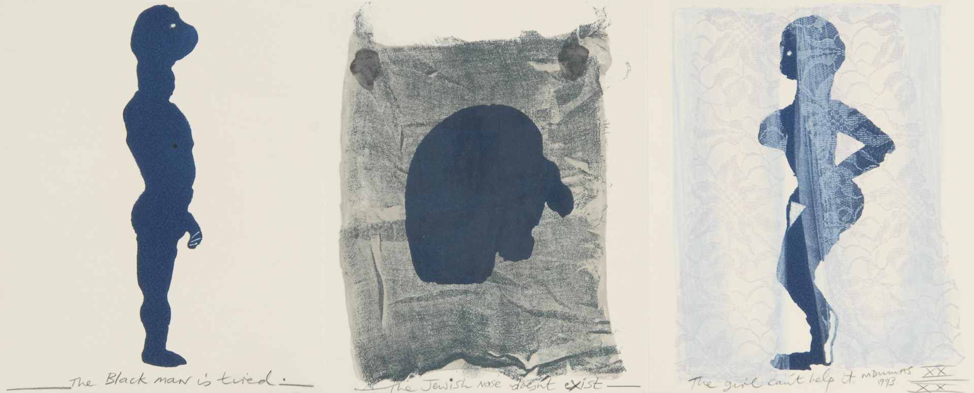 Marlene Dumas, Triptychon. The Black Man, the Jew, and the Girl