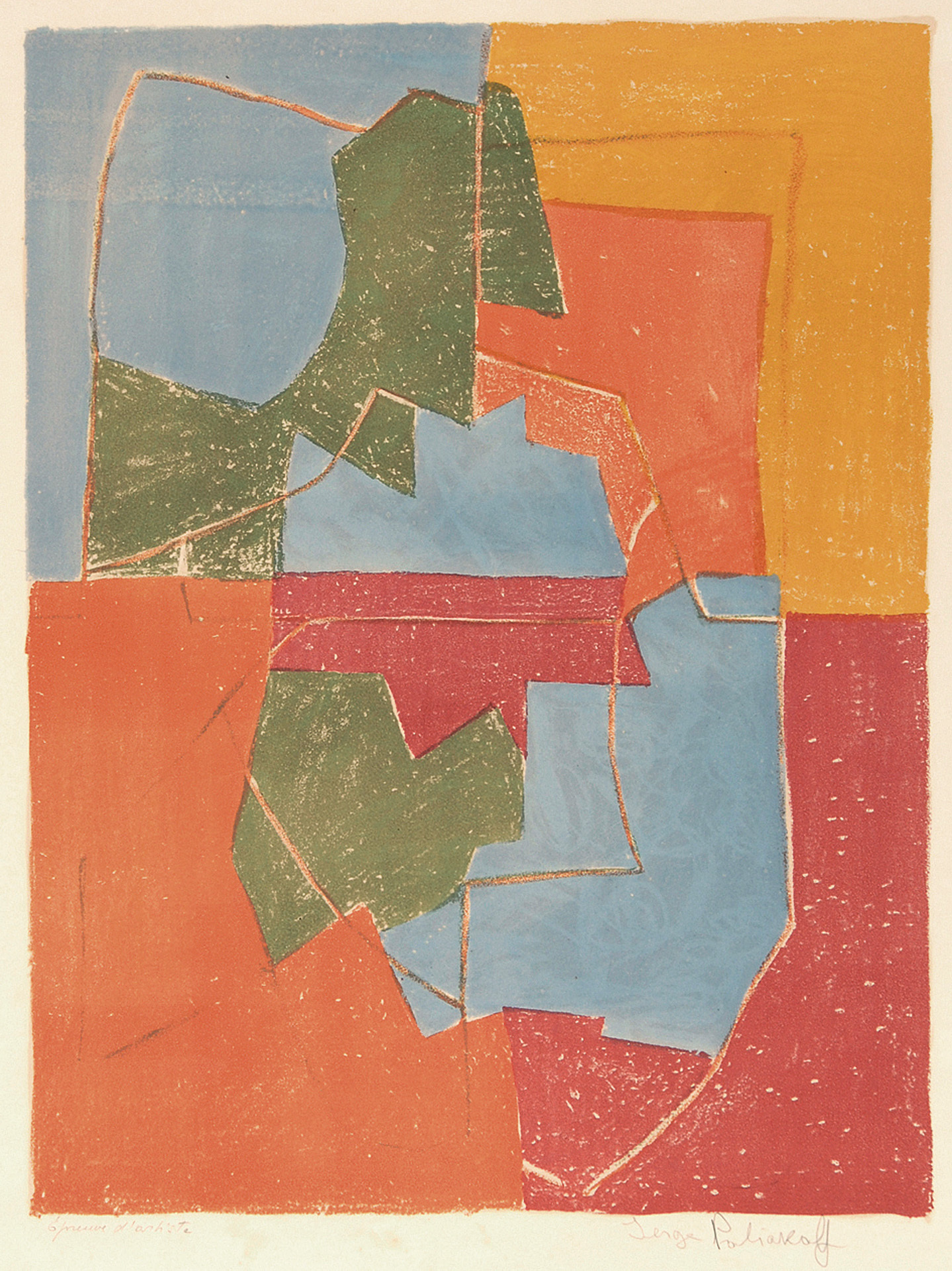 Serge Poliakoff, Composition rouge, verte, bleue et jaune