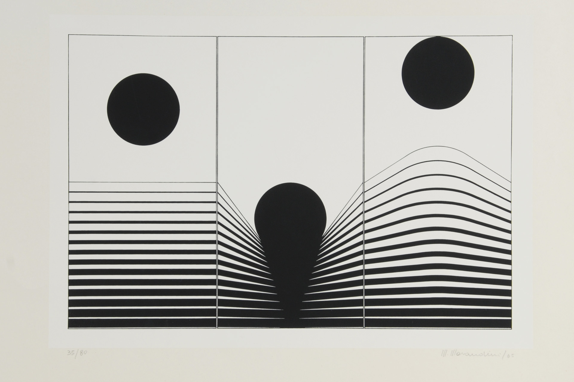 Marcello Morandini, 2 sheets: Senza titolo, 1965; Senza titolo
