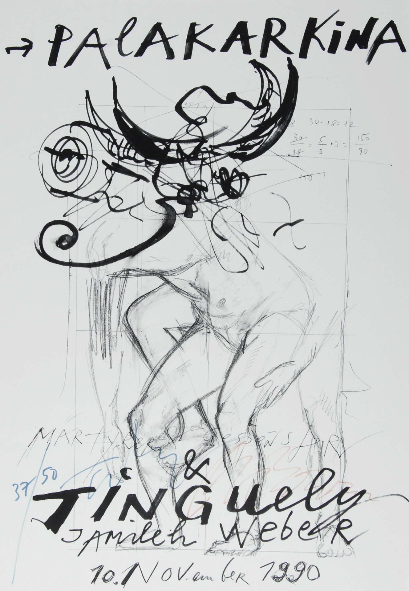 Jean Tinguely, 4 Plakate: Märtyrer und Gespenster