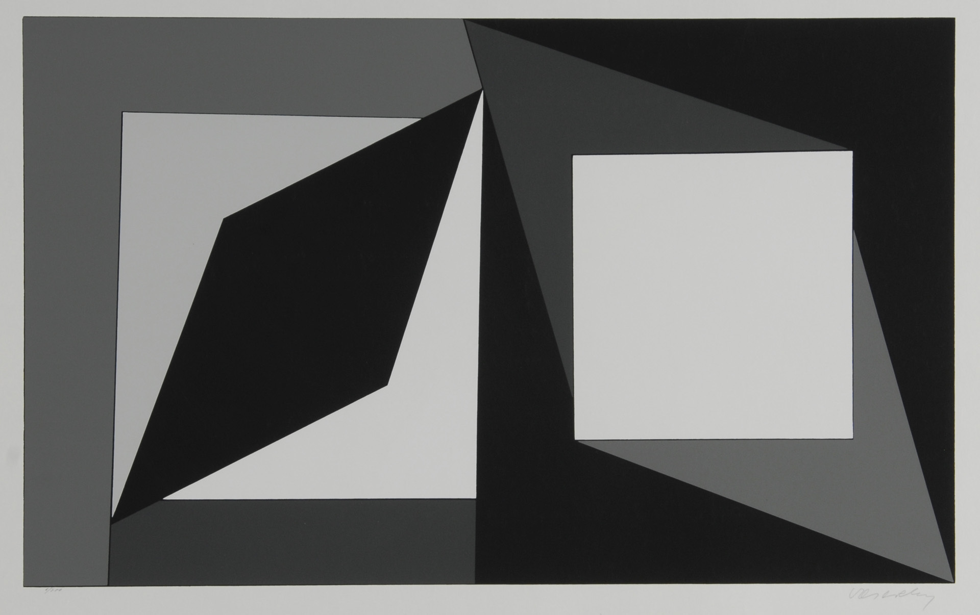 Victor Vasarely, 2 sheets: Sans titre, from "Cassou, Kassák, Vasarely"