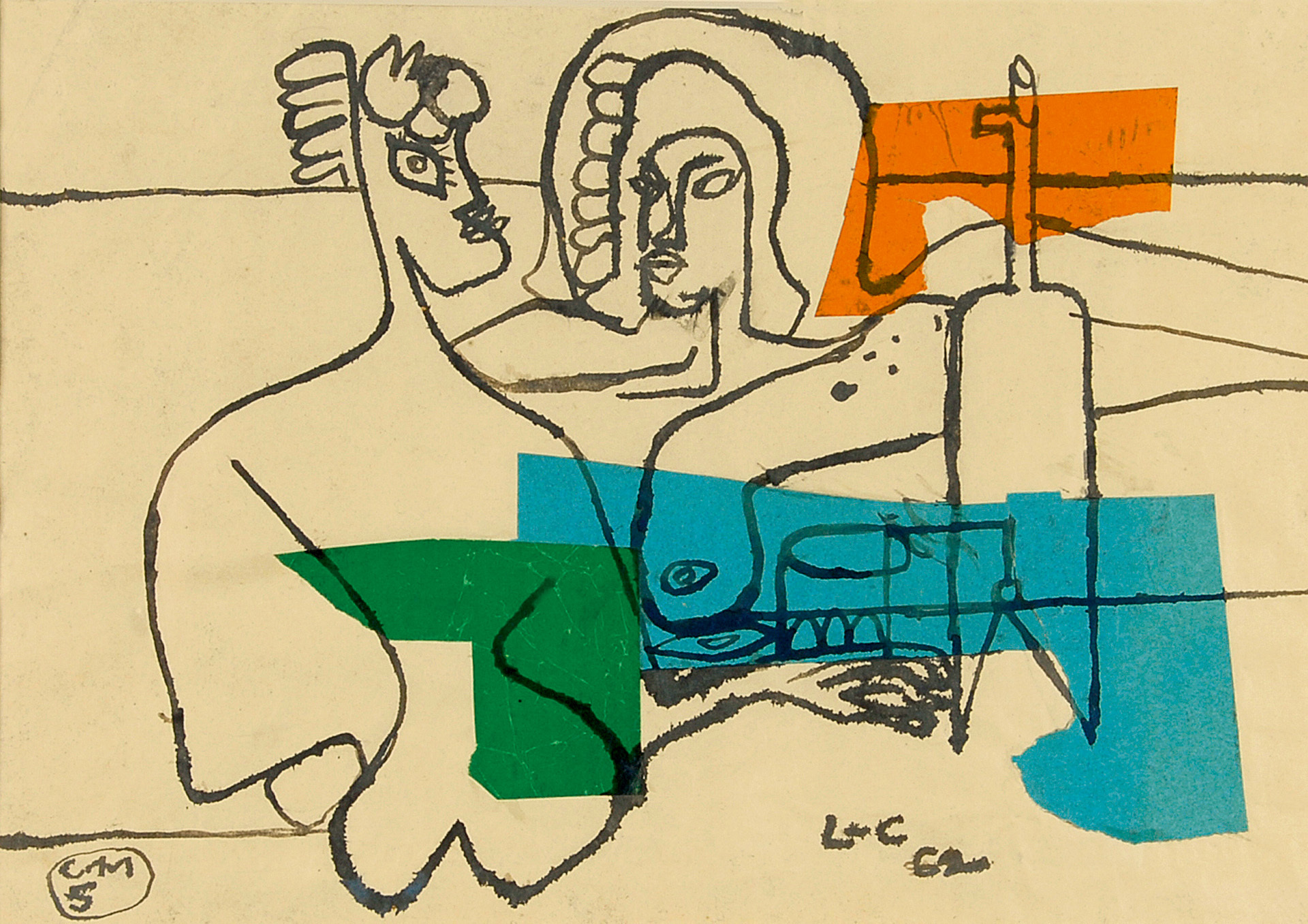 Le Corbusier, Deux femmes nues devant un siphon et un verre