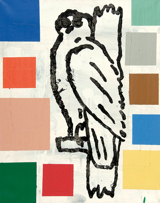Abstract Painting with Bird 9