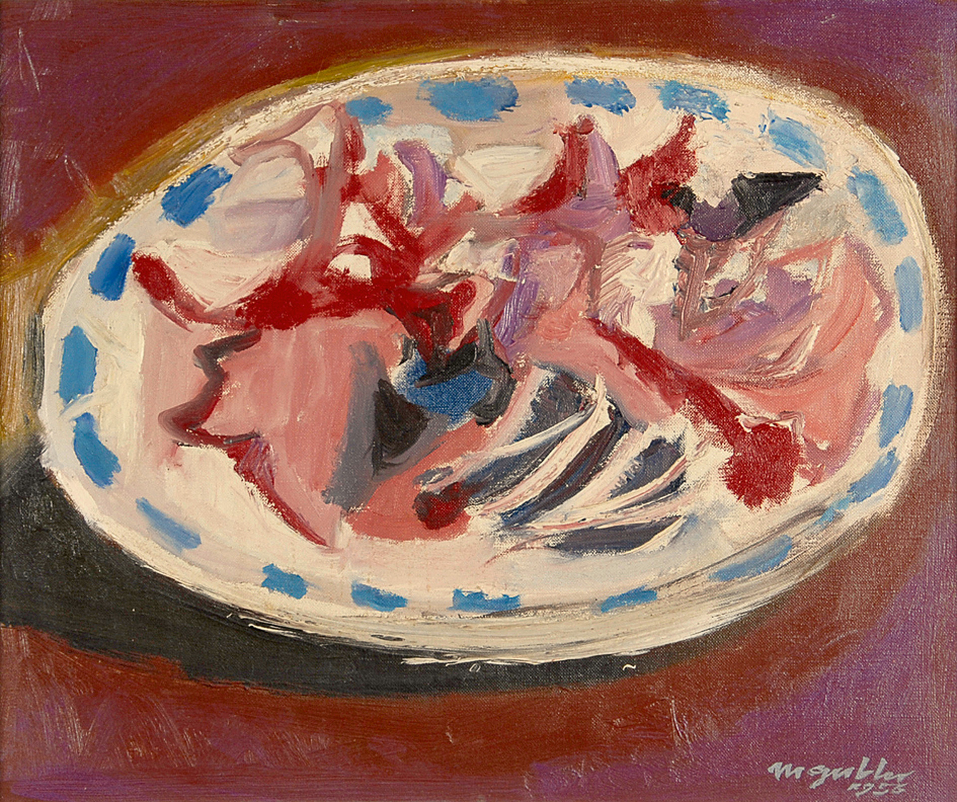 Max Gubler, Teller mit Fischresten, Unterengstringen