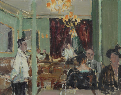 Recto:  At the Restaurant; verso: Female Head