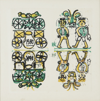 Bauern mit Kühen
