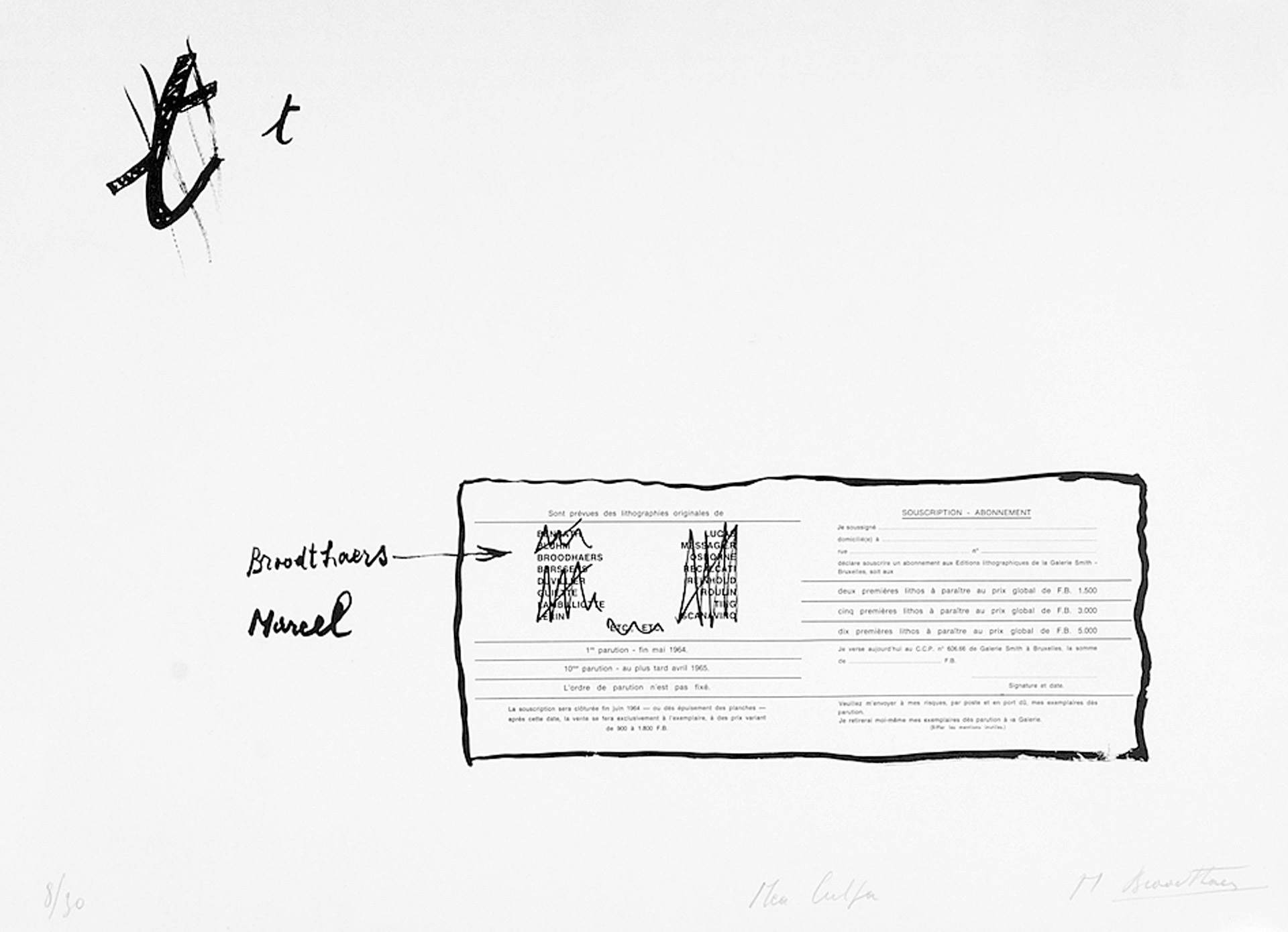 Marcel Broodthaers, La faute d'ortographe (Mea culpa)