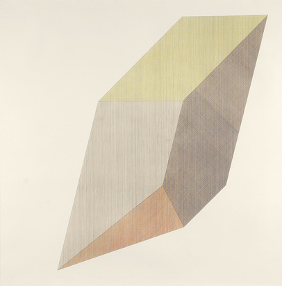 Form Derived From a Cube with Lines In Four Directions & Four Colors