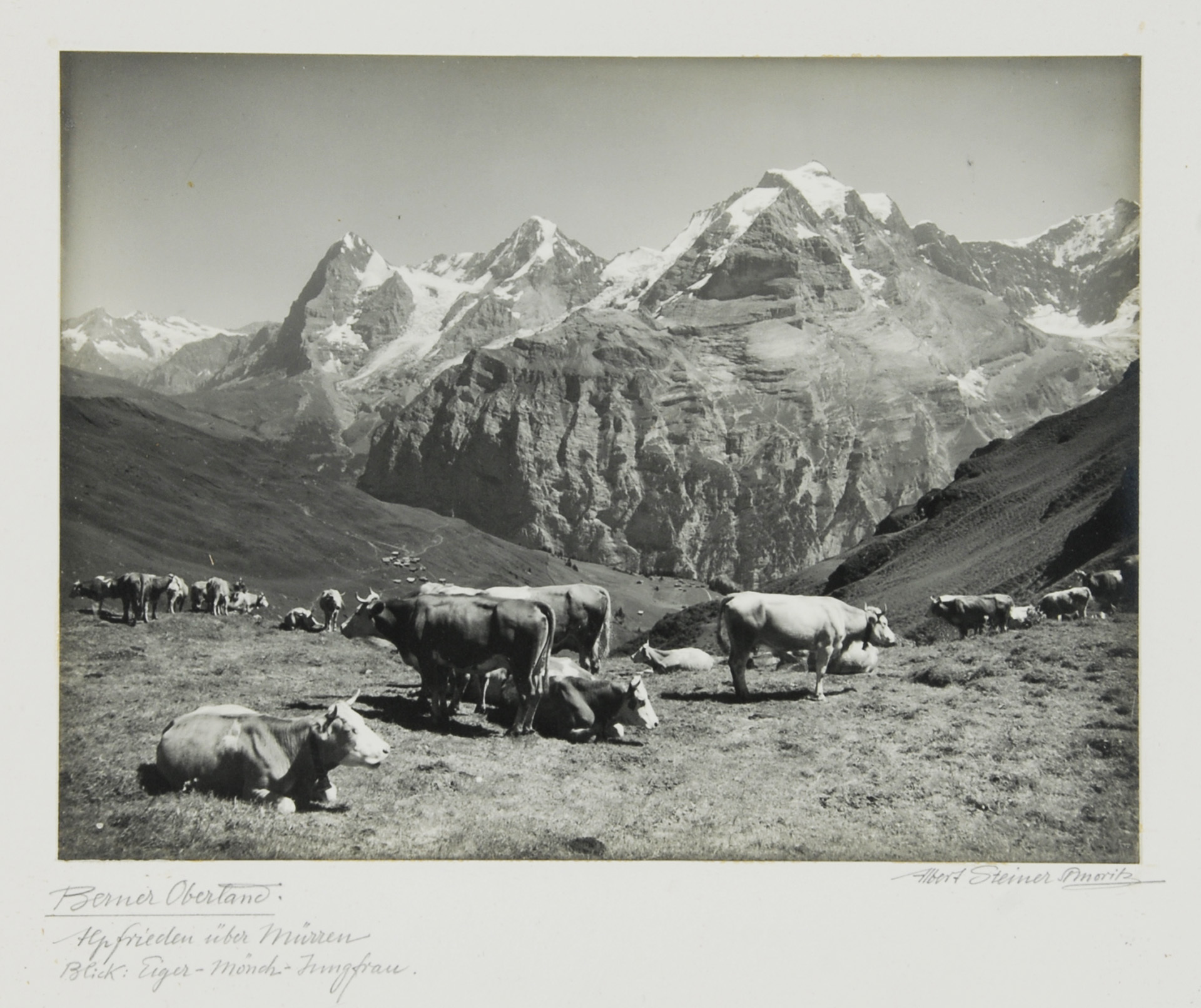 Albert Steiner, 2 photographs: Berner Oberländerhaus bei Spiezwiler; Berner Oberland