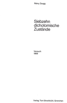 Mappe. Siebzehn dichotomische Zustände