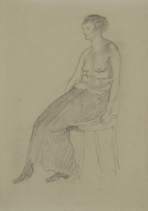 7 Zeichnungen: Sitzender weiblicher Halbakt; Mutter mit Kind; Strassenszene mit Kühen; Selbstbildnis, 1916; Hädda, 1928; Marokko Strasse, 1936; Porträt