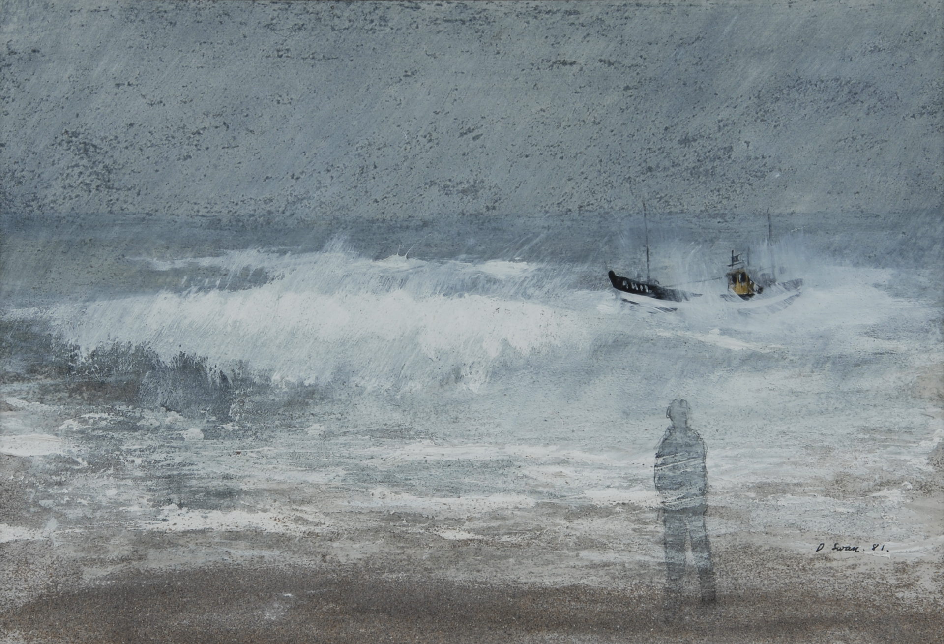 Douglas Swan, Stranded Fishing Boat and a Figure