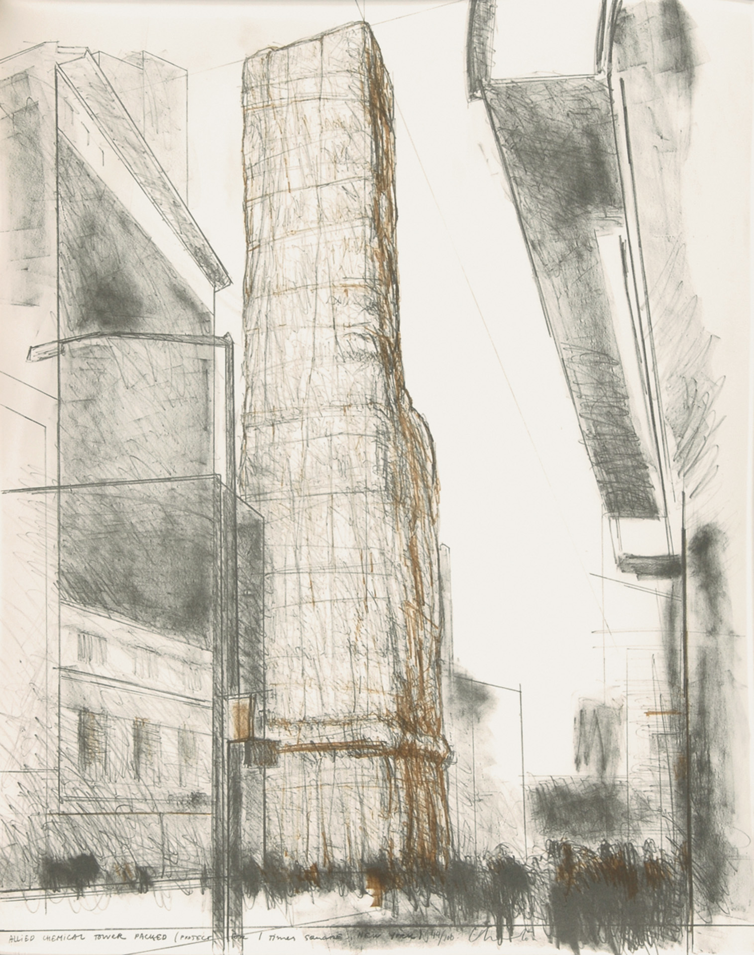 Christo, Allied Chemical Tower, Packed, Project for 1 Times Square, New York