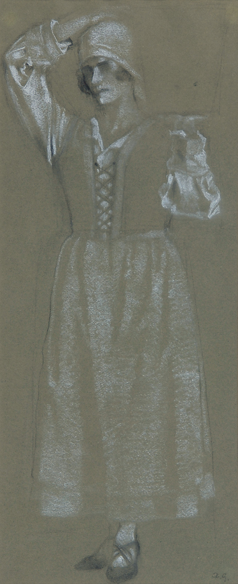 Augusto Giacometti, Mädchen mit Eimer 3 (Studie zu den Fresken im Amtshaus I der Stadt Zürich)