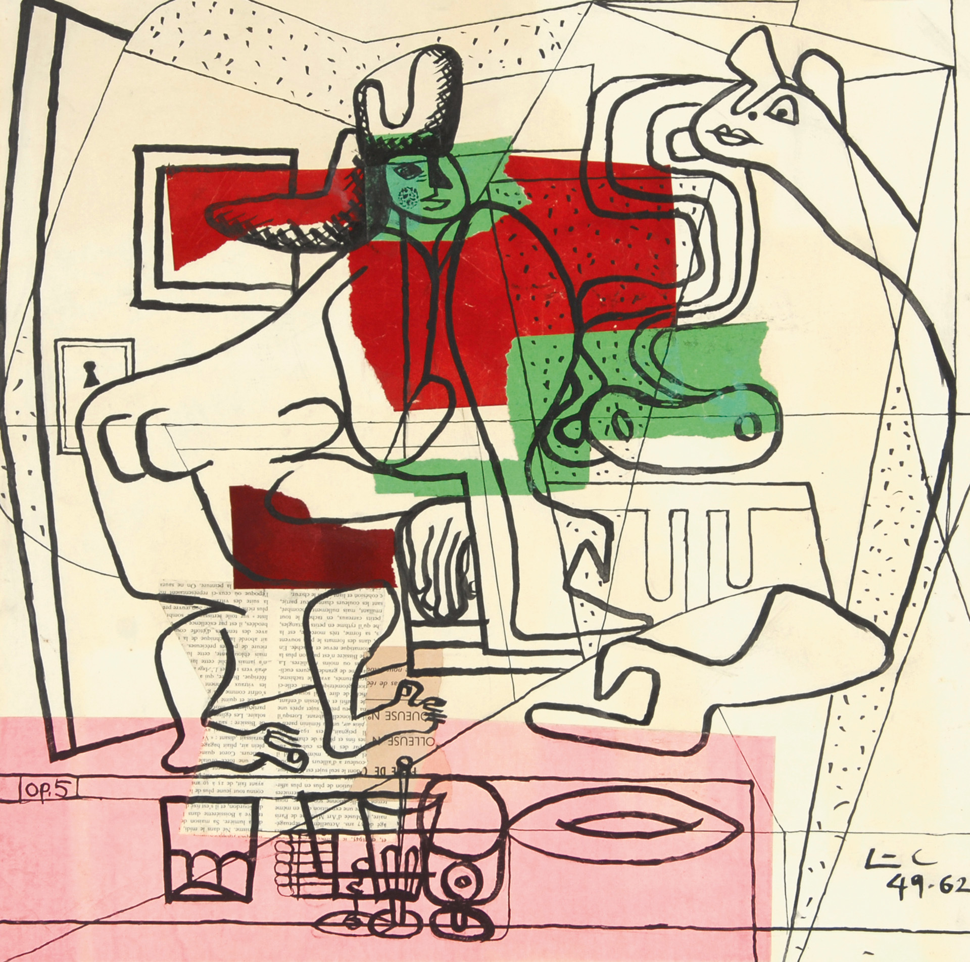 Le Corbusier, Deux femmes nues devant une table aux verres