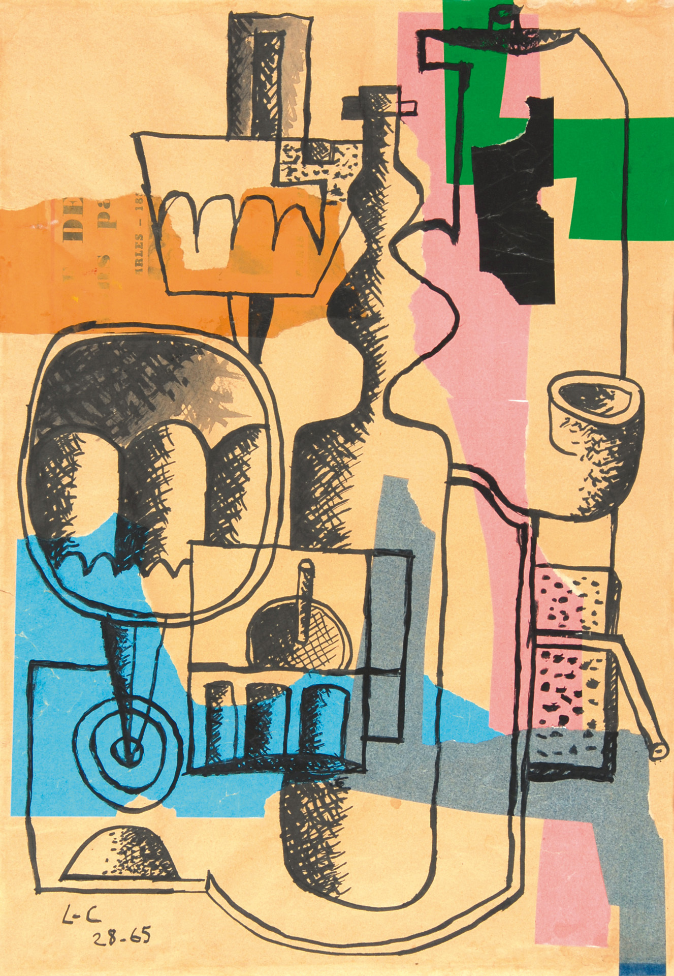 Le Corbusier, Nature morte bouteille et verres