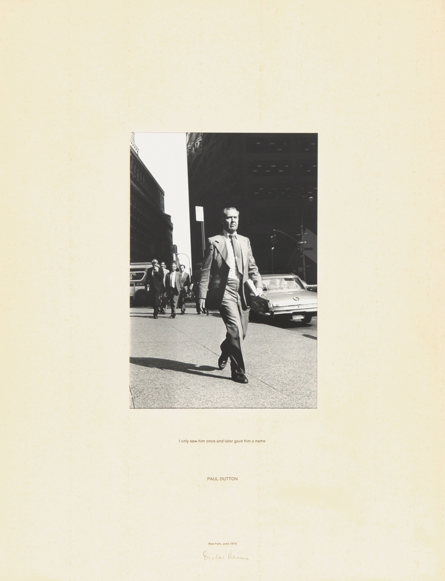 Dieter Meier, I only saw him once and later gave him a name Paul Dutton, from "Given Names"