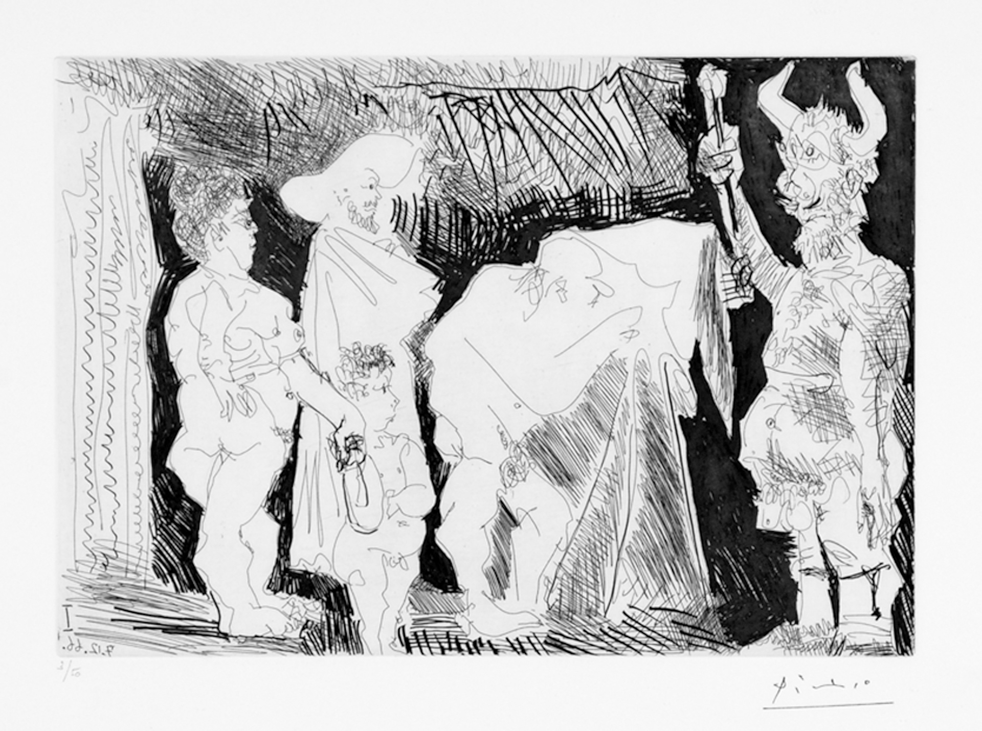 Pablo Picasso, Le cocu posant pour une photographie devant des spectateurs