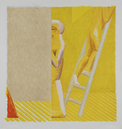 Figur auf Leiter