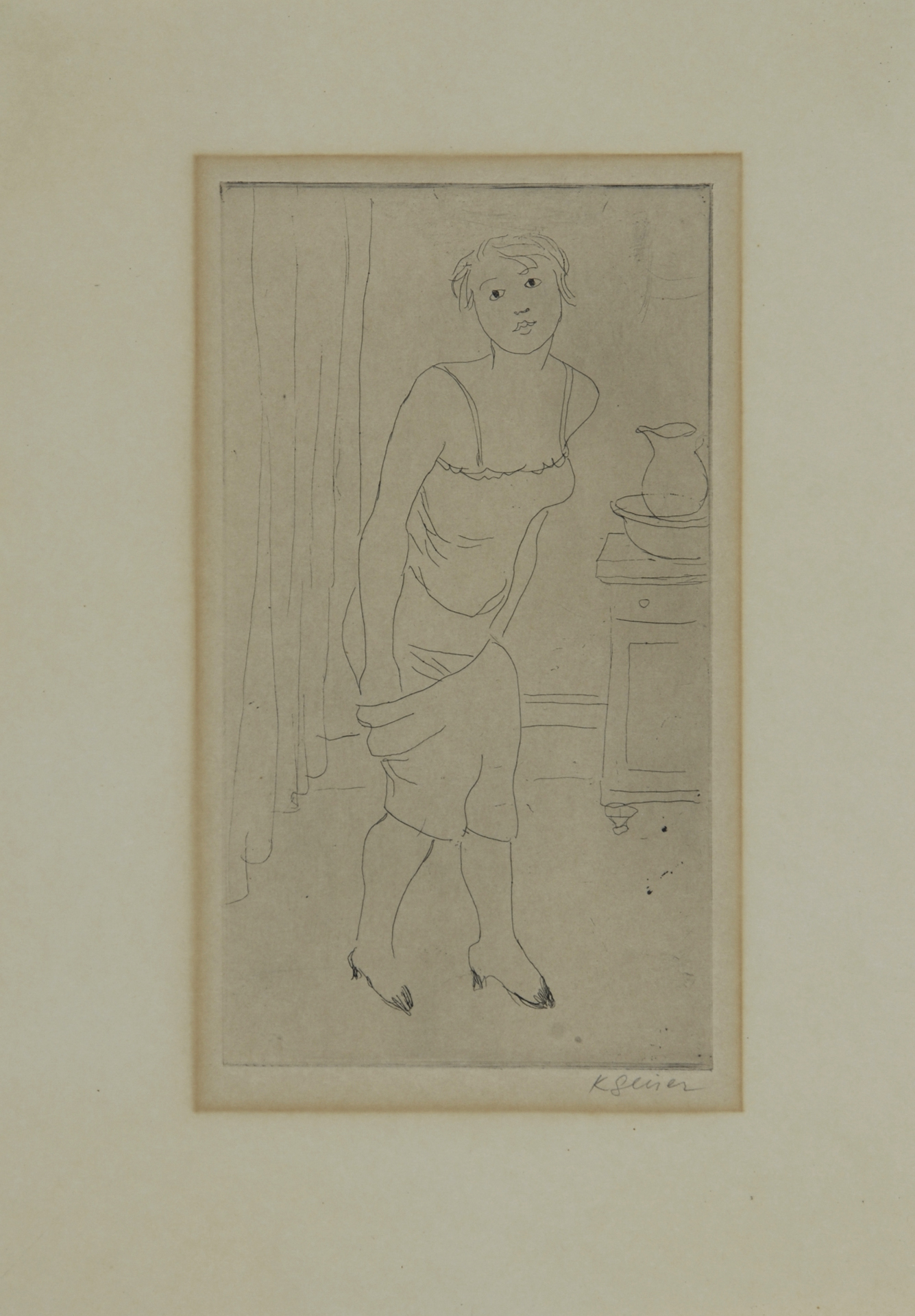 Karl Geiser, 3 sheets: Guido als Zuave; Daniel mit Zuavenmütze; Mädchen beim Entkleiden