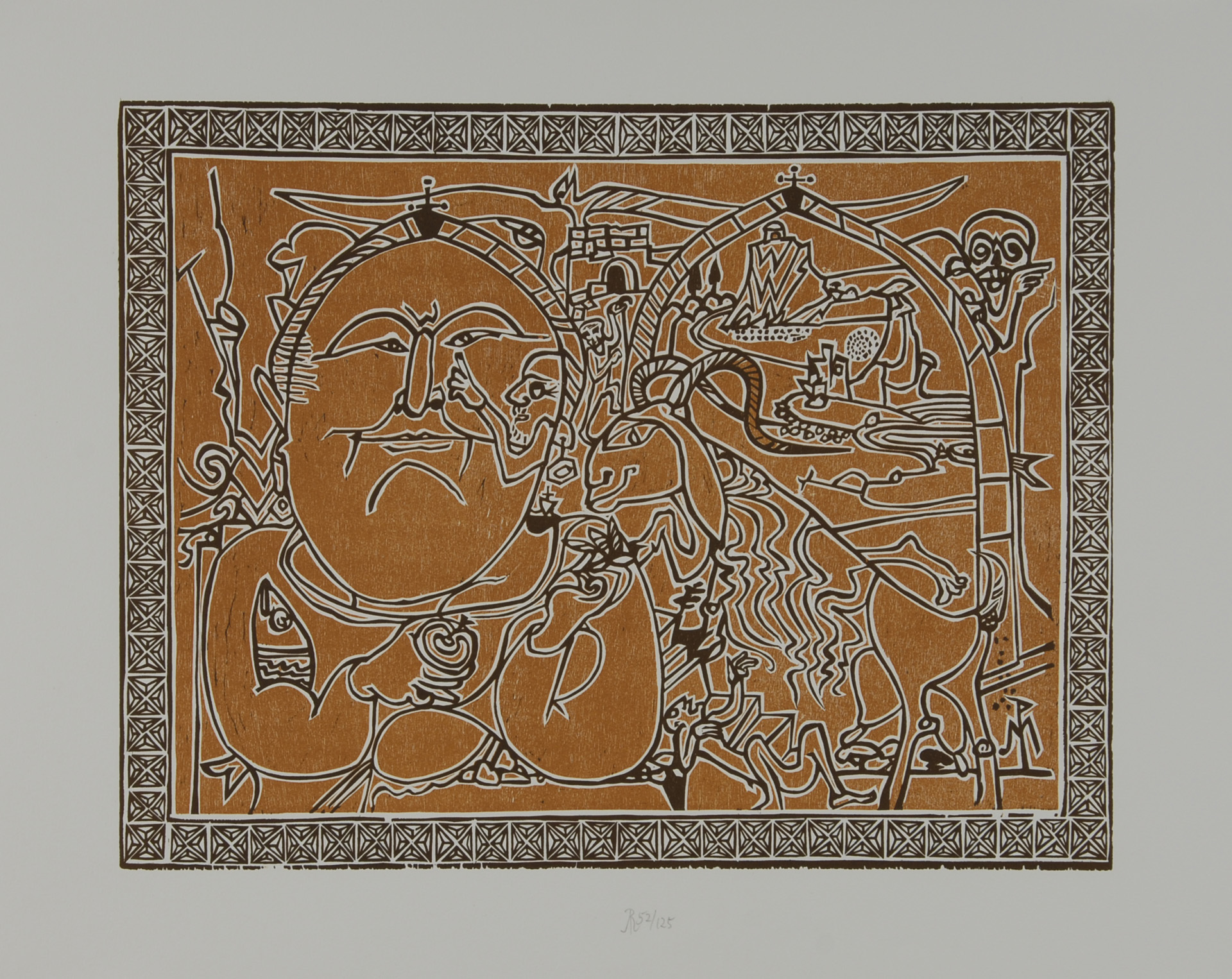 Grafik, 6 sheets: A. Müller; R. Myrha; C. Sandoz; H. Janssen; N. de Saint Phalle; Timmermahn