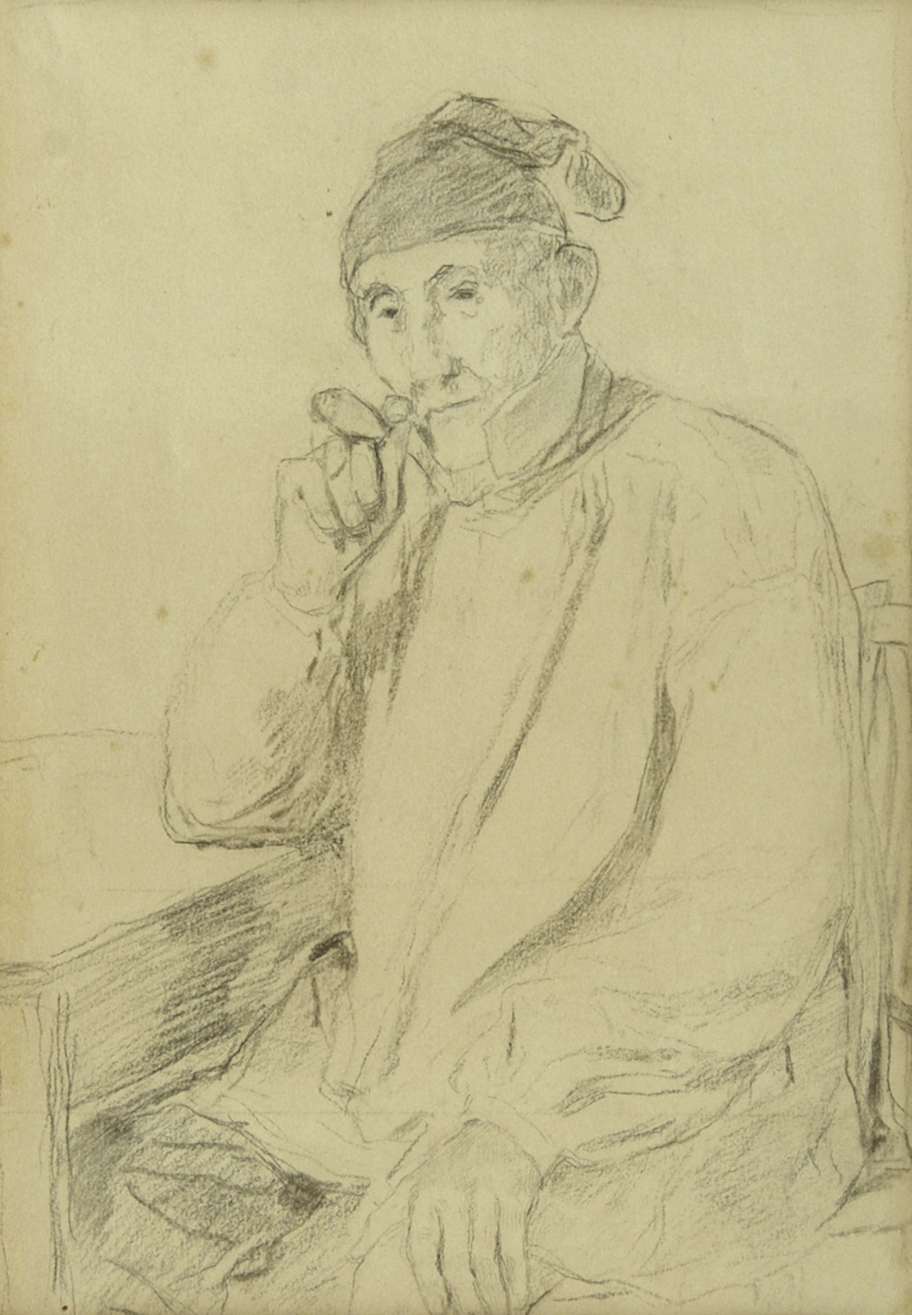 Albert Anker, Porträt eines Mannes mit Pfeife