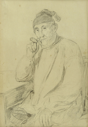 Portrait of a Male with Pipe