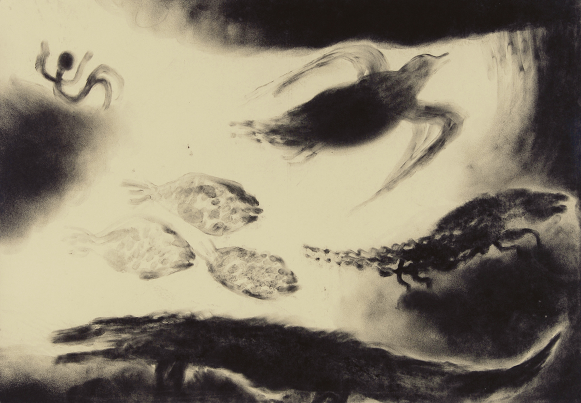 Miriam Cahn, Triptych. Animals