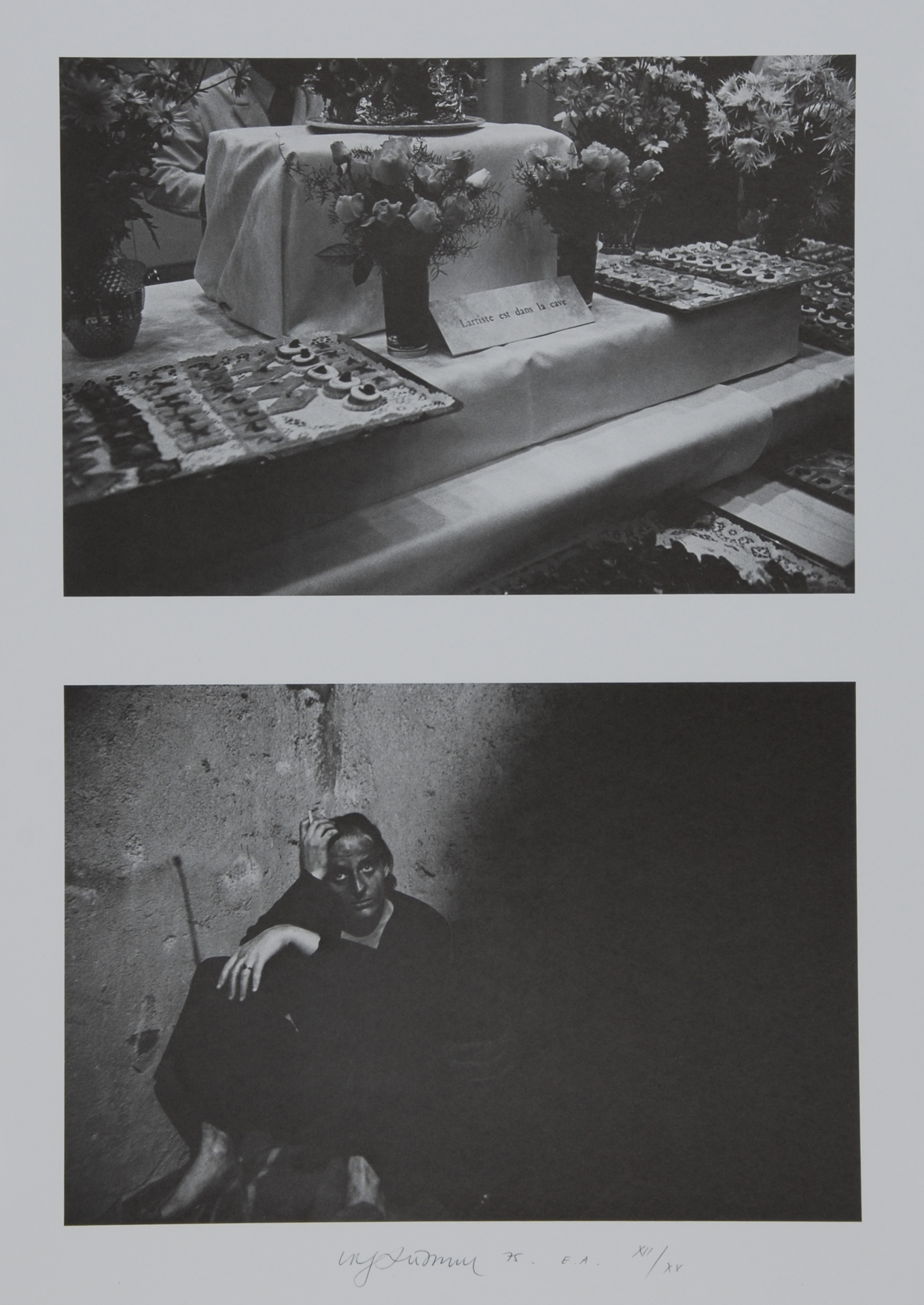 Urs Lüthi, 3 sheets: Untitled, 1969; L'artiste est dans la cave, 1975; Sans titre
