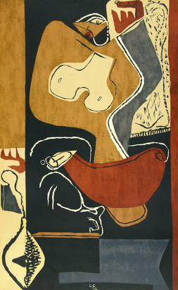 Femme à la main levée