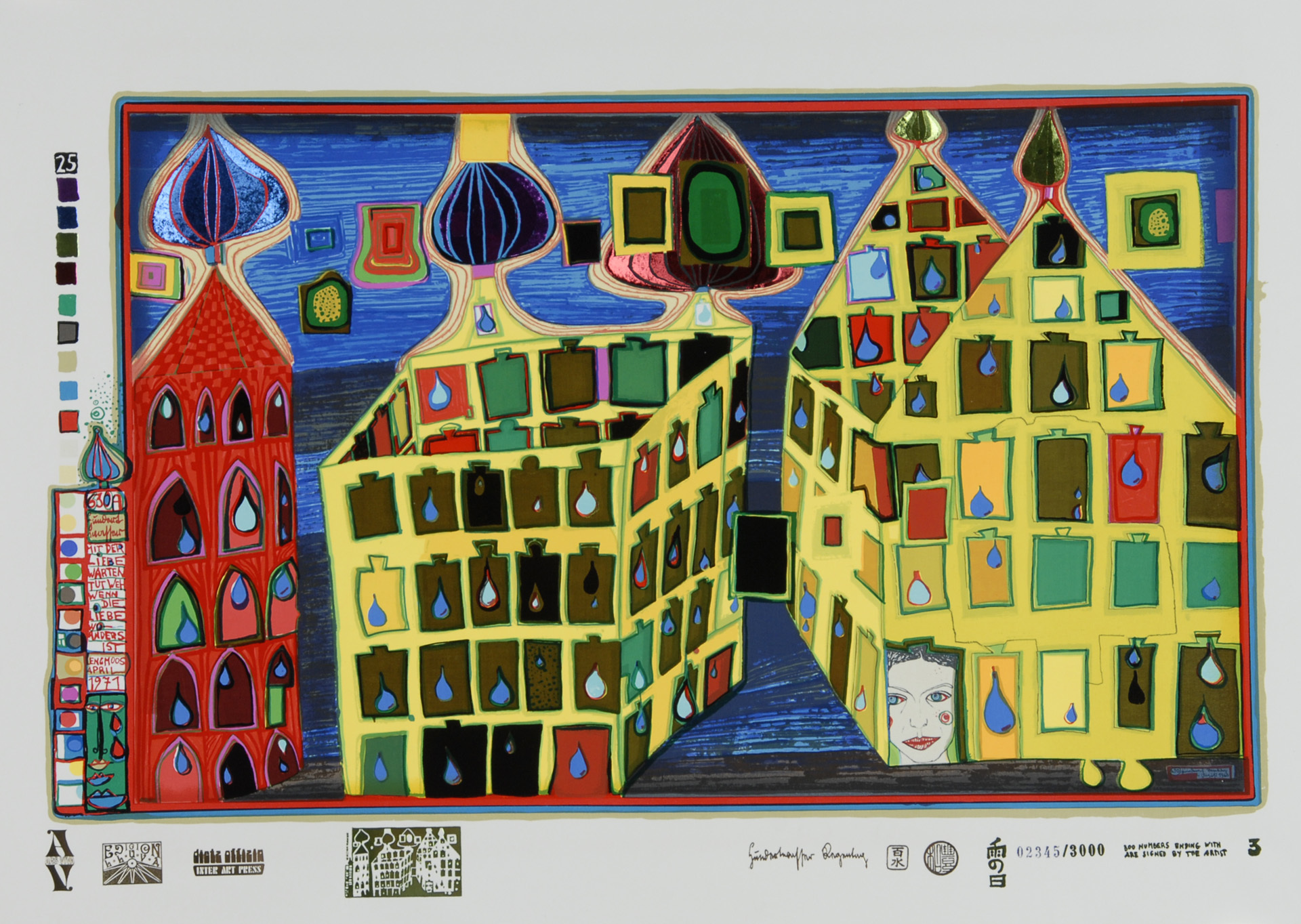 Friedensreich Hundertwasser, Mit der Liebe warten tut weh, wenn die Liebe woanders ist, aus "Look at It on a Rainy Day"