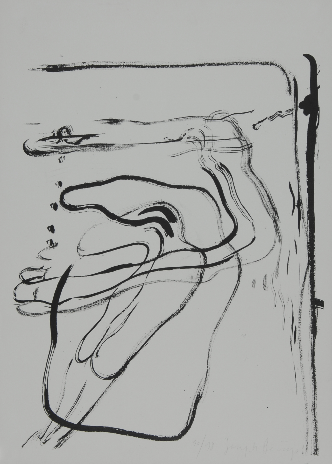 Joseph Beuys, Ohne Titel - Schwimmer unter Wasser, aus "Spur I"
