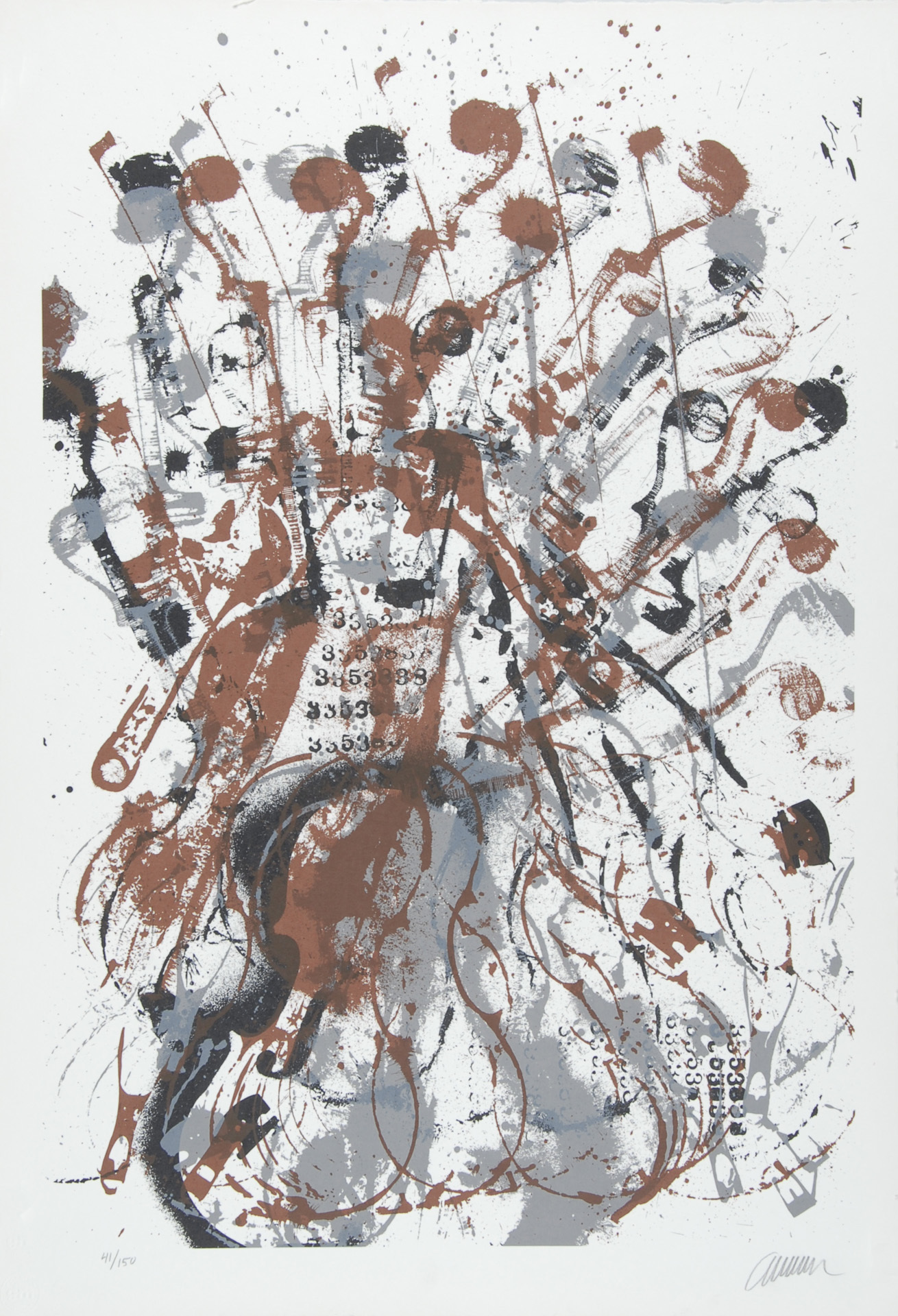 Arman, 3 sheets from "Trio à cordes"